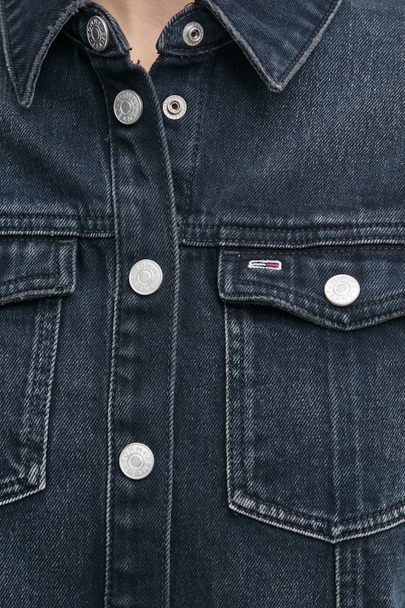 Rifľové šaty Tommy Jeans DW0DW19735 tmavomodrá