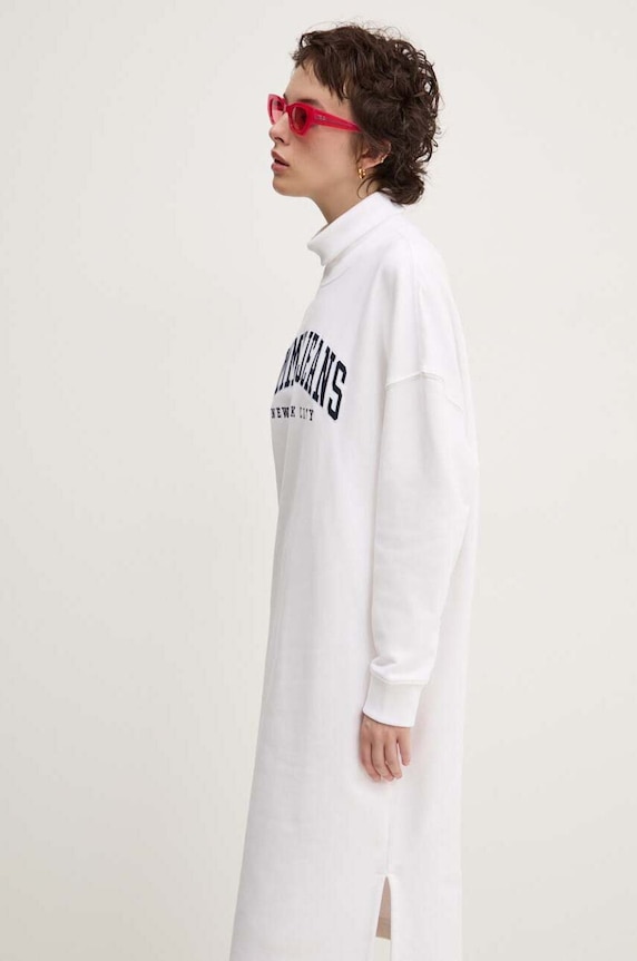 Tommy Jeans sukienka bawełniana biały DW0DW19808