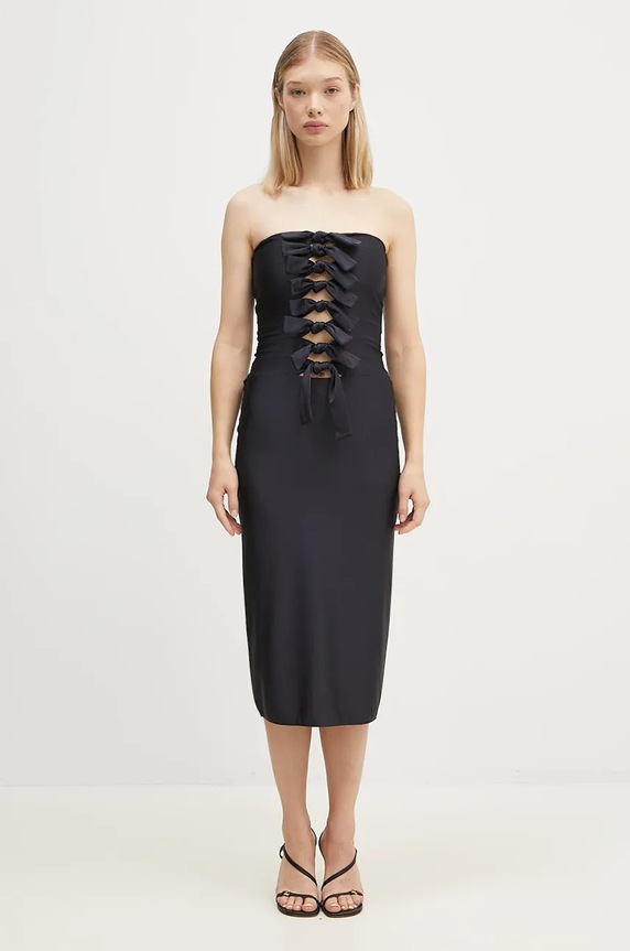 Coperni ruha Jersey Knot Gala fűzött fekete COPR110BIS545