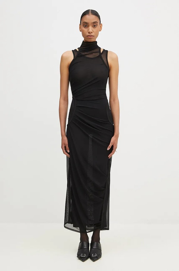 Coperni rochie Mesh Dress maxi negru COPR107557