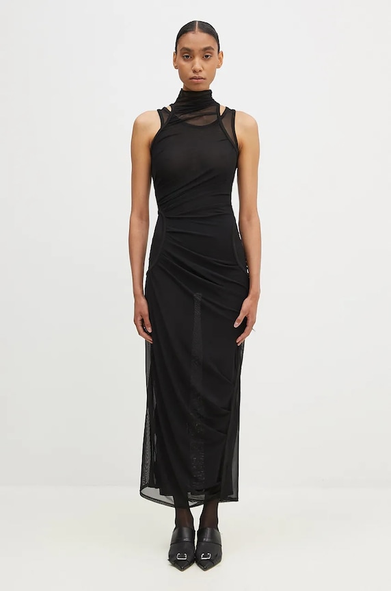 Coperni rochie Mesh Dress maxi negru COPR107557
