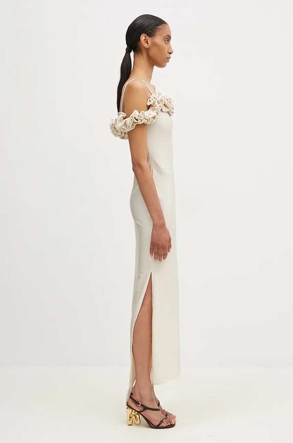 Šaty Coperni Ruffle Dress béžová COPR113545