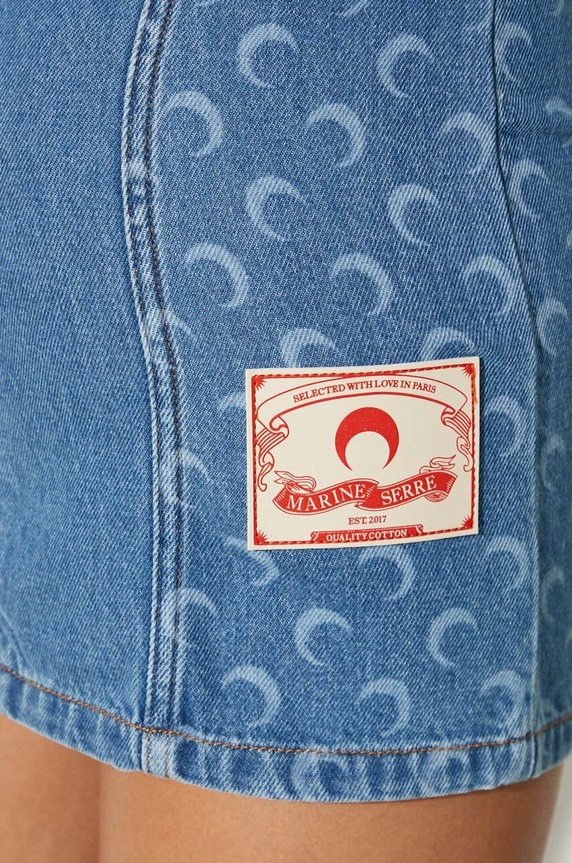 Marine Serre sukienka jeansowa Moon Laser Denim Mini Dress WDR056A