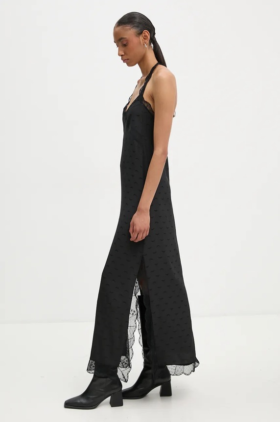 Копринена рокля ZADIG&VOLTAIRE коприна черен WWDR01334
