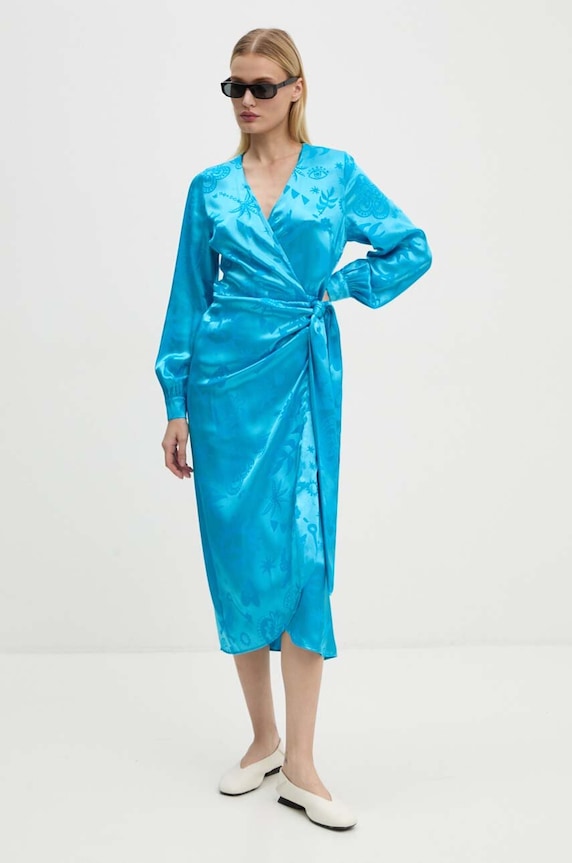 Сукня Never Fully Dressed Vienna Wrap Dress блакитний NFDDR1575