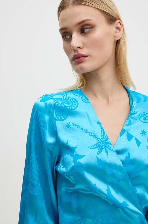 Сукня Never Fully Dressed Vienna Wrap Dress NFDDR1575 блакитний