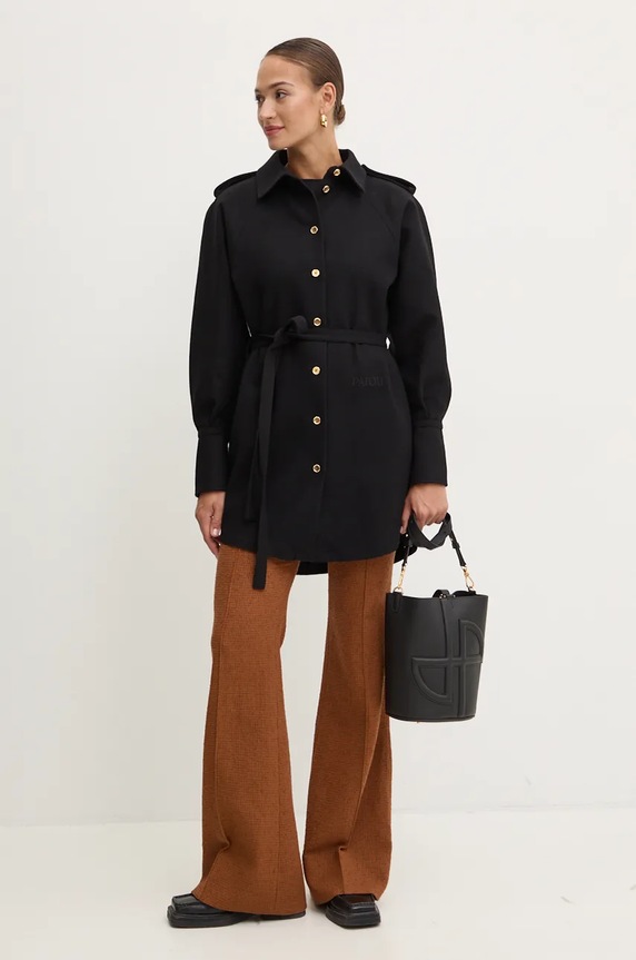 Μάλλινο φόρεμα Patou DR1530189 μαύρο AW24