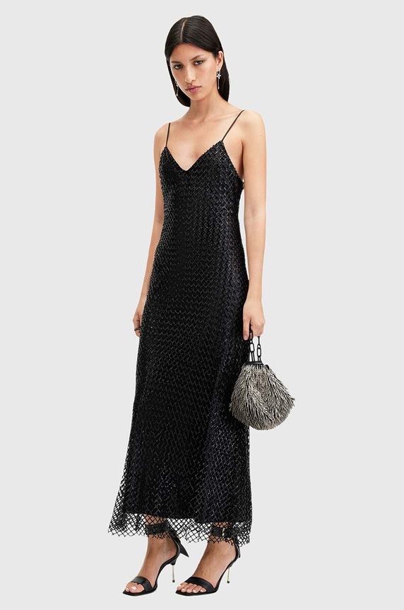 AllSaints sukienka CHANTELLE czarny W062DB