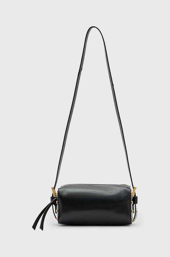 Kožená kabelka AllSaints MIRO BARREL přírodní kůže černá W064XB