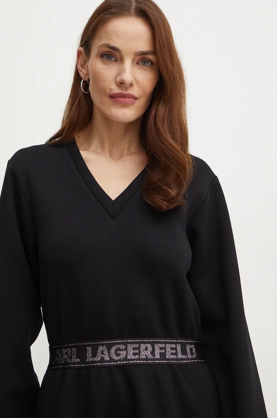Obleka Karl Lagerfeld 246W1312 črna