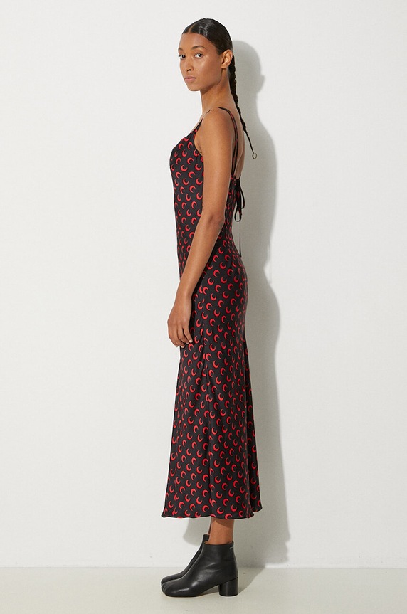 Clothing Marine Serre dress Moon Printed Flou Long Slip Dress WDR302A.CWOV0040 black