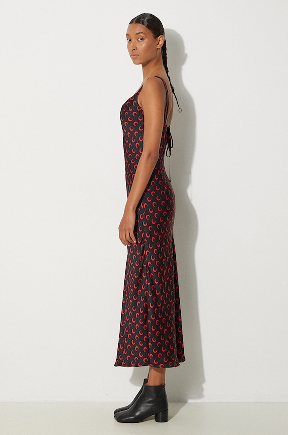 Clothing Marine Serre dress Moon Printed Flou Long Slip Dress WDR302A.CWOV0040 black