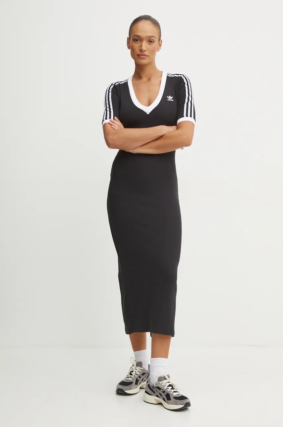adidas Originals rochie maxi negru IX6962