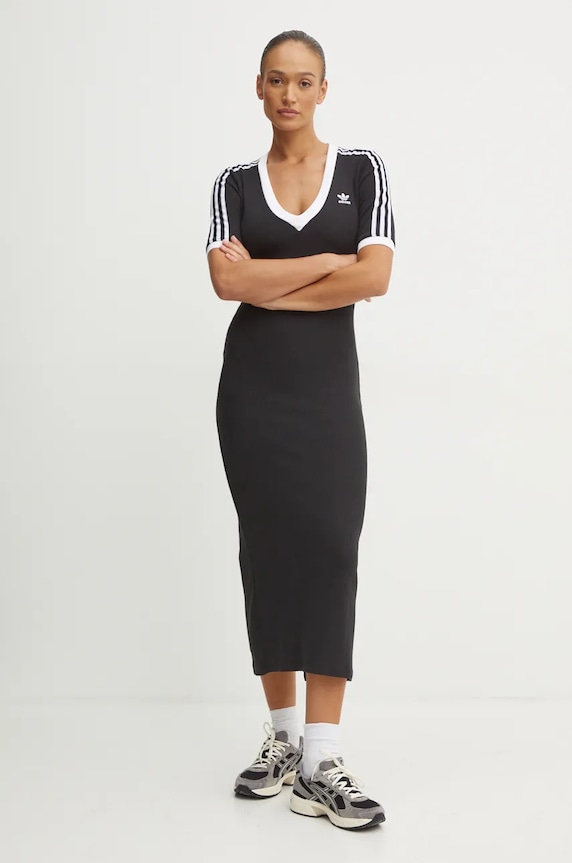 adidas Originals rochie maxi negru IX6962