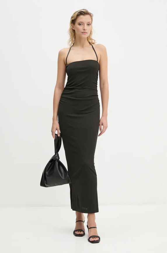 Φόρεμα Nanushka ELIZ με ελαστάν μαύρο NW24PFBS16197