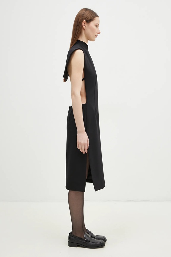 Šaty s prímesou vlny Sportmax Alete1234 2422226113600 čierna AW24