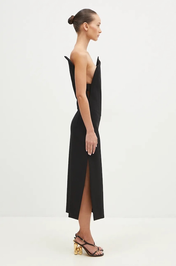 Sportmax sukienka z domieszką wełny Angolo1234 2422226123600 czarny AW24