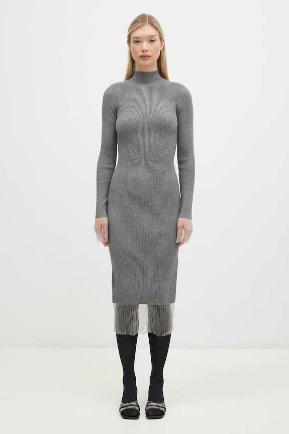 Вовняна сукня Sportmax Alibi casual сірий 2422326022600