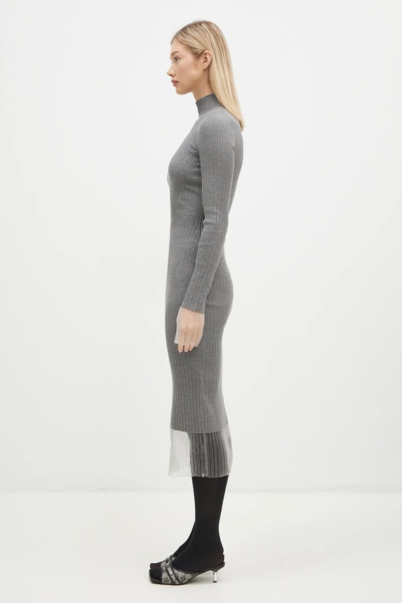 Вовняна сукня Sportmax Alibi 2422326022600 сірий AW24
