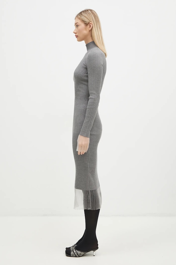 Вовняна сукня Sportmax Alibi 2422326022600 сірий AW24