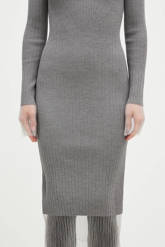 Вовняна сукня Sportmax Alibi сірий 2422326022600