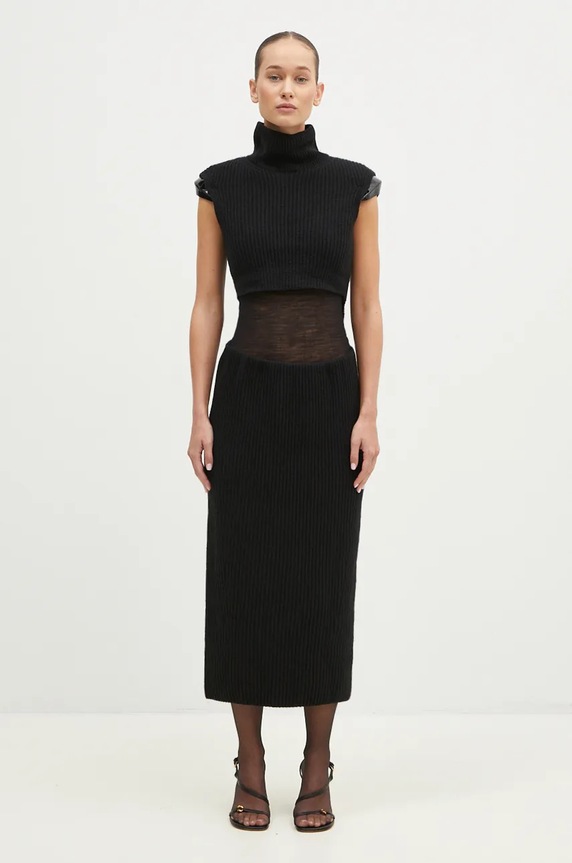 Sportmax vestito in lana Arabba1234 lana nero 2422396013600