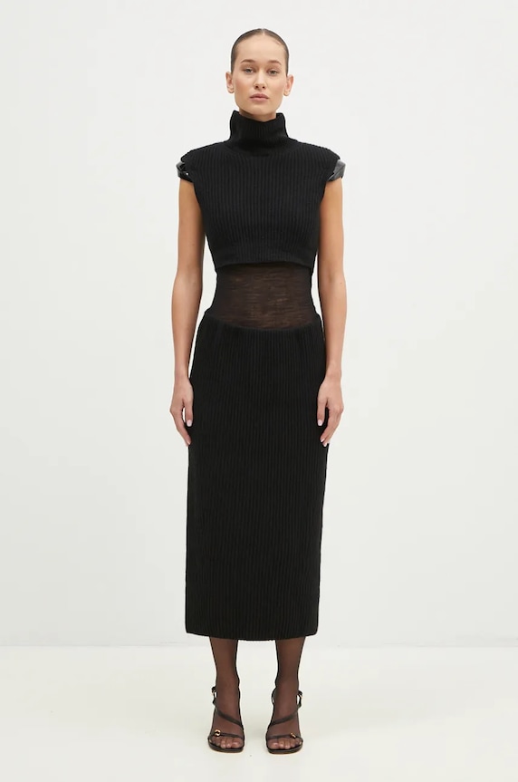 Sportmax vestito in lana Arabba1234 lana nero 2422396013600