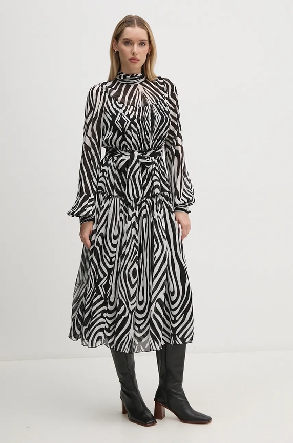 Šaty DIANE VON FURSTENBERG zvieracia potlač čierna DVFDL3S002