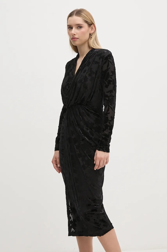 Рокля DIANE VON FURSTENBERG трикотаж черен DVFDW3S011
