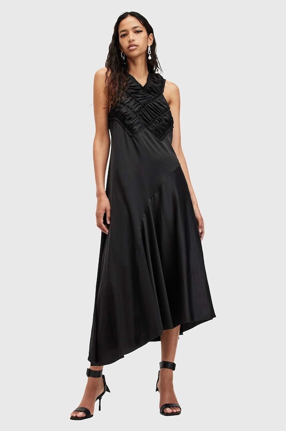 Φόρεμα AllSaints MAHREE DRESS μυτερό άκρο μαύρο W064DC