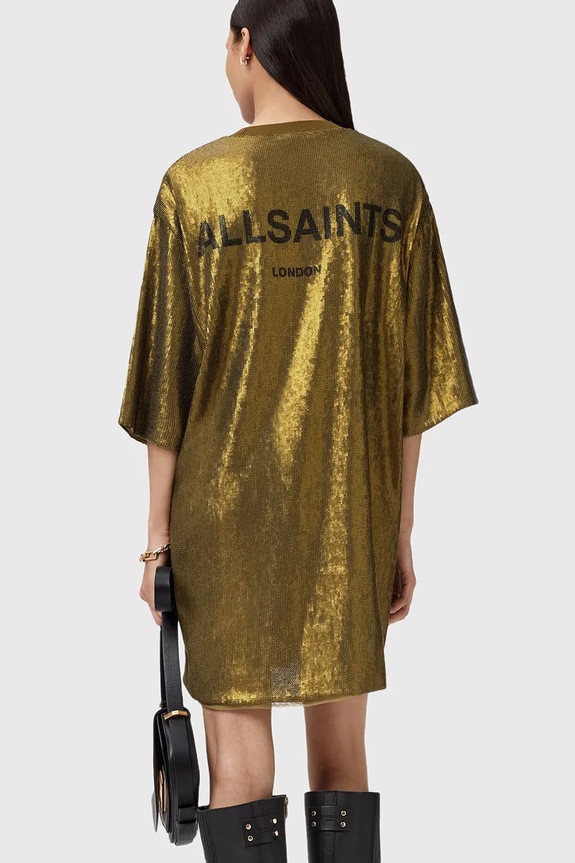 Abbigliamento AllSaints vestito OPAL LOGO DRESS W185DB giallo