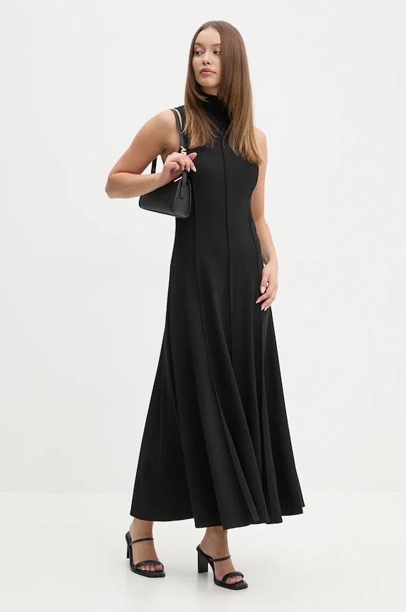 Φόρεμα Sandro Ferrone με ελαστάν μαύρο SFS23YBEBOTTONE