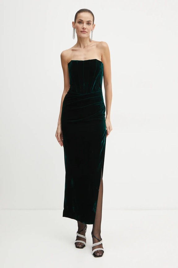 Bardot rochie de catifea EVERLASTING verde 58082DB4