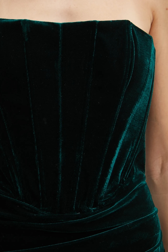 Bardot rochie de catifea EVERLASTING 58082DB4 verde