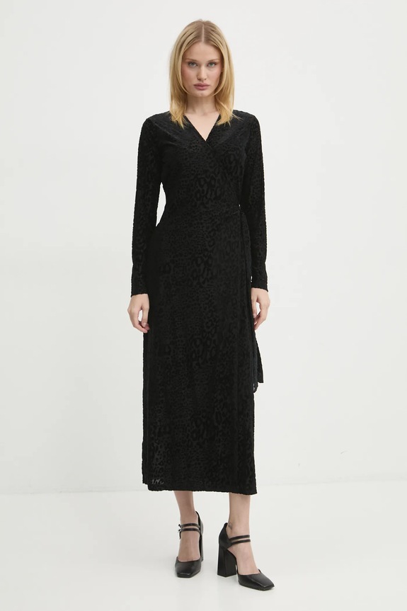 Šaty Never Fully Dressed Willow Wrap Dress NFDDR1685 čierna AW24