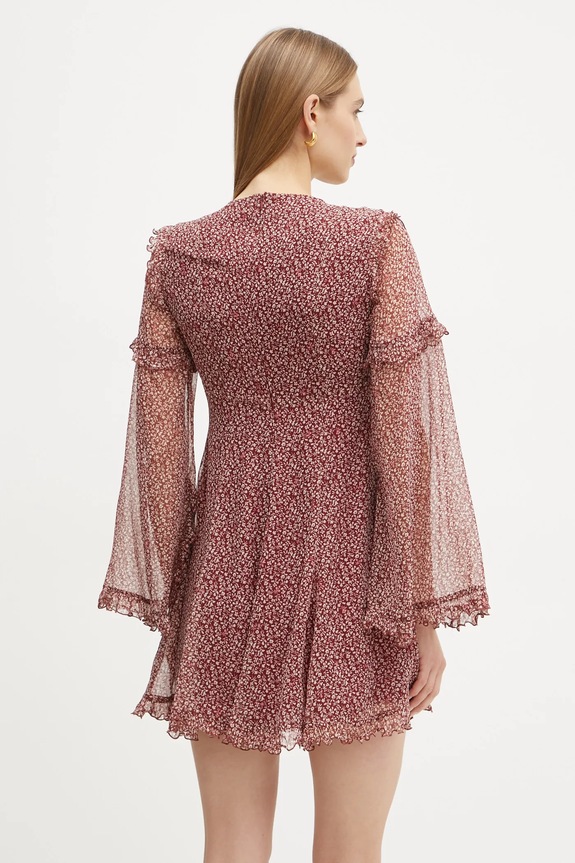 Ρούχα Μεταξωτό φόρεμα Weekend Max Mara 2425226013600 μπορντό
