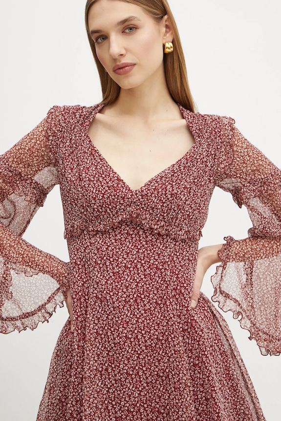 Μεταξωτό φόρεμα Weekend Max Mara μπορντό 2425226013600