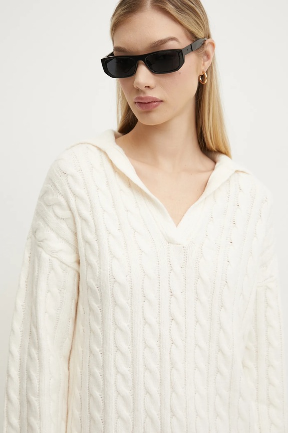 Oblečení Šaty z vlněné směsi Abercrombie & Fitch KI159.5097.101 béžová