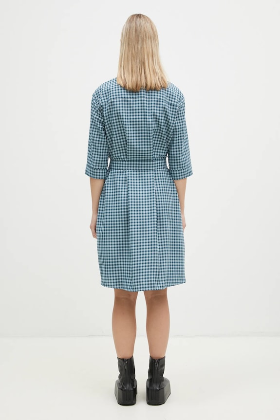 Одежда Хлопковое платье Maison Kitsuné Double Pocket NW01620WC5015 голубой