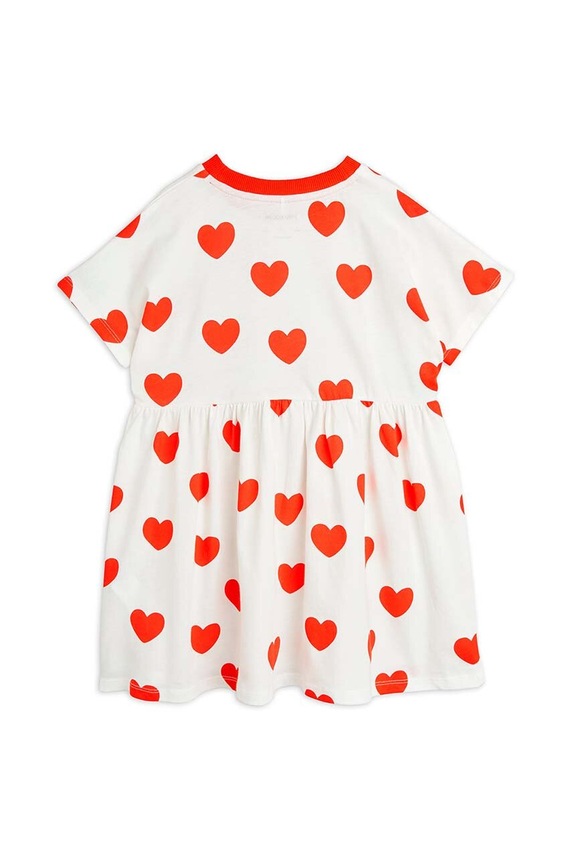 Dziewczynka Mini Rodini sukienka bawełniana dziecięca Hearts 2465010842 biały
