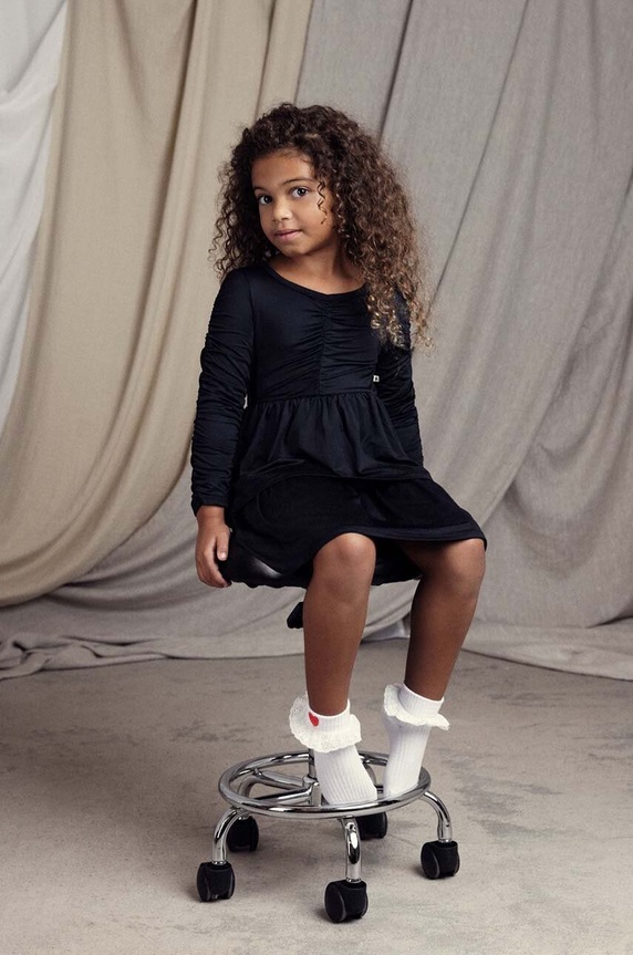 Παιδικό φόρεμα Mini Rodini με ελαστάν μαύρο 2465011099