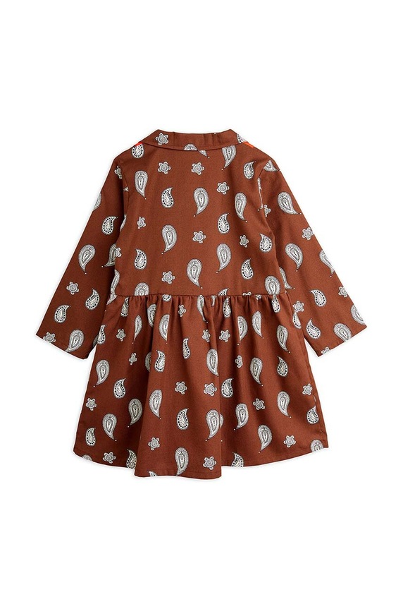 Djevojčice Dječja pamučna haljina Mini Rodini Paisley 2475010016 smeđa