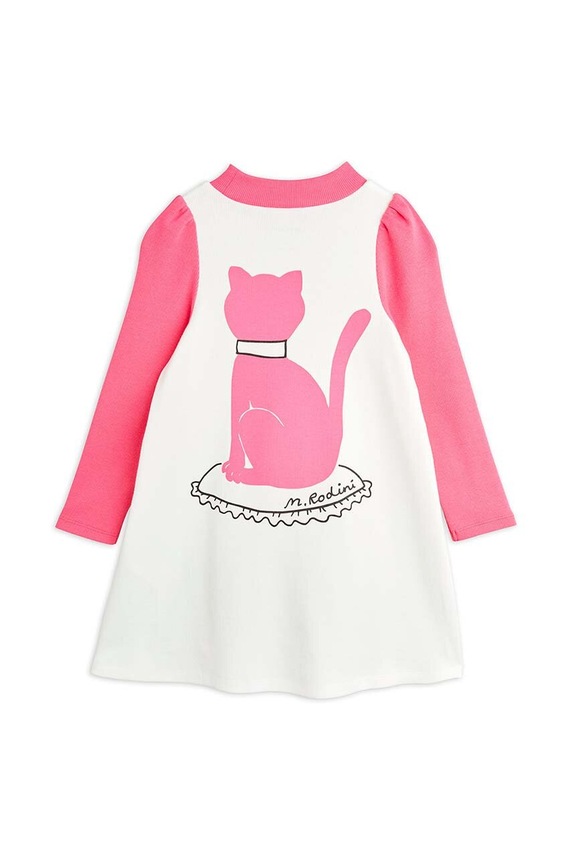 Dievča Dievčenské bavlnené šaty Mini Rodini Cat 2475010710 ružová