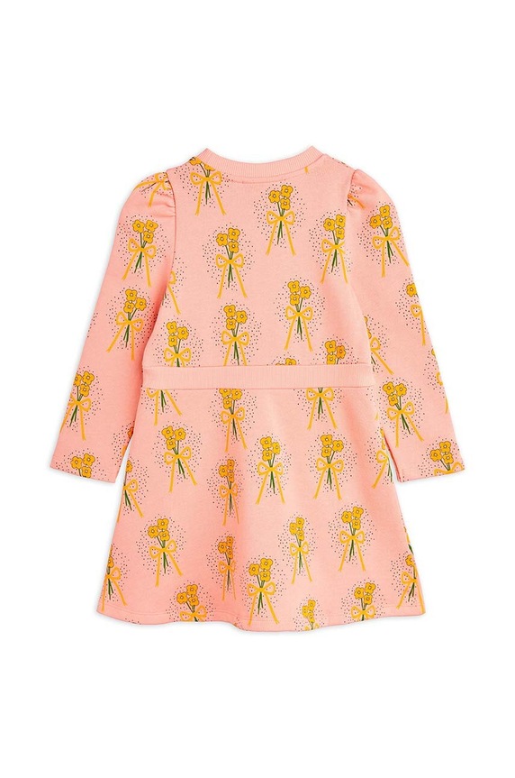 DÍVKA Dětské bavlněné šaty Mini Rodini Winter flowers 2475012028 růžová