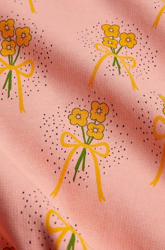 Dětské bavlněné šaty Mini Rodini Winter flowers 2475012028 růžová