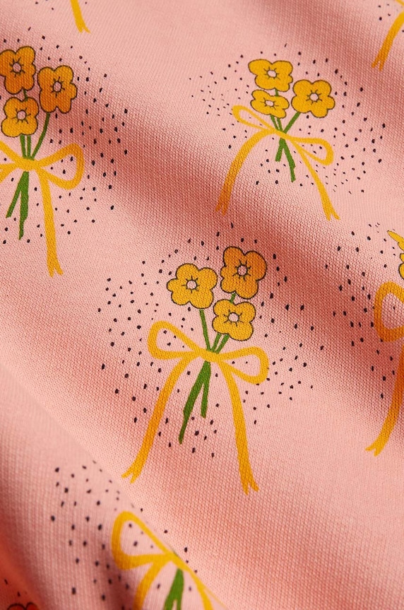 Dětské bavlněné šaty Mini Rodini Winter flowers 2475012028 růžová
