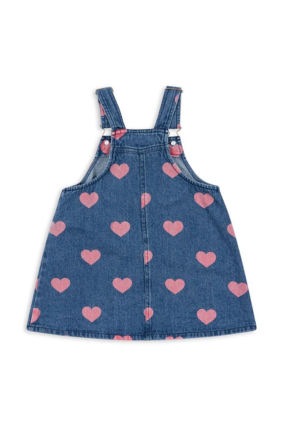 DÍVKA Dětské riflové šaty Konges Sløjd MAGOT OVERALL DRESS GOTS KS101588 modrá