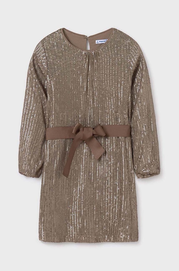 Mayoral sukienka dziecięca długi beżowy 7980.8B.Junior.9BYH