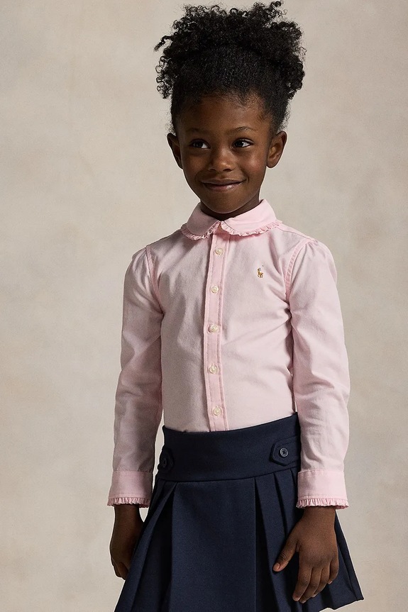 Polo Ralph Lauren koszula bawełniana dziecięca bawełna różowy 312929954002