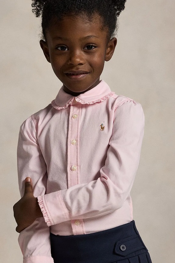 Polo Ralph Lauren koszula bawełniana dziecięca 312929954002 różowy